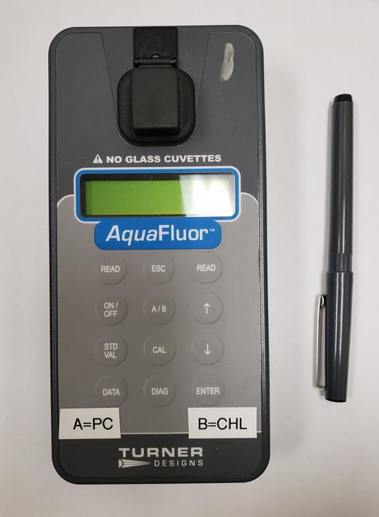counts Develop phycocyanin ranges for field meters Relative Fluorescence Units.