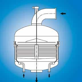 Water-tube boiler with forced circulation (LaMont type) The applied heating surface elements are bent coils and arranged in principle in the sequence superheater, evaporator and economizer as