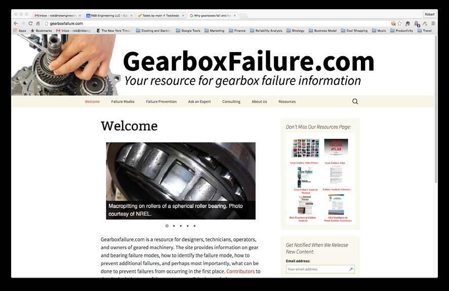 Recommended Resources RBB Engineering and GEARTECH online resource for gear and bearing failure mode identification and failure prevention information, GearboxFailure.