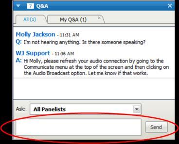 Webinar Mechanics Submit text questions. Q&A addressed at the end of the session.
