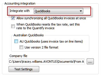 Synchronization is a twoway process in which information is shared between QuickBooks and Quantify.
