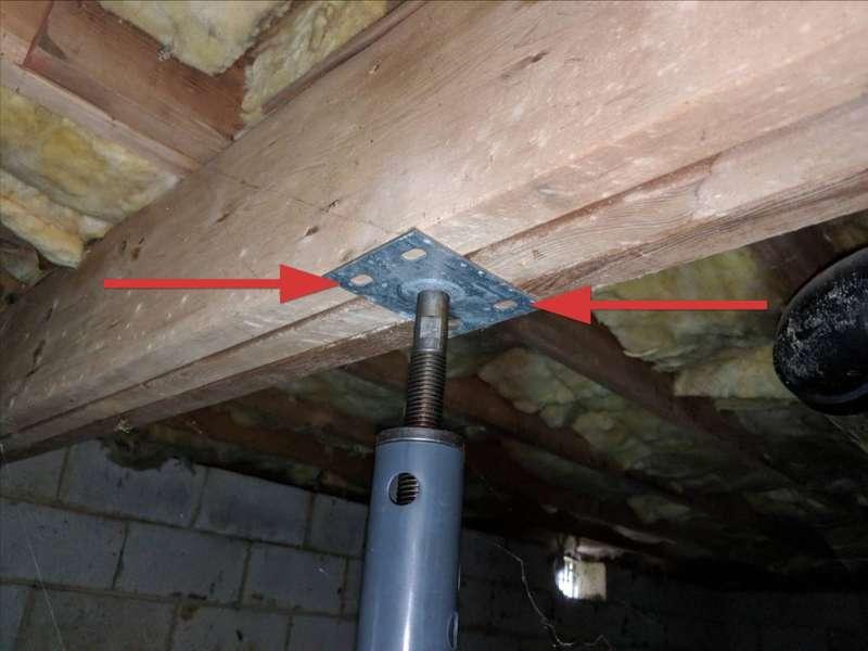 CRAWLSPACE One or more adjustable support columns are not