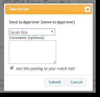 2 Click the drop-down arrow to select the appropriate name as pictured below. Check the box if you would like to add the position to your watch list.