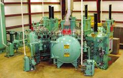 This chamber can operate under partial pressure or hard vacuum. Gas-fi red radiant tubes utilizing pulsefi ring technology heat the three carburizing chambers.