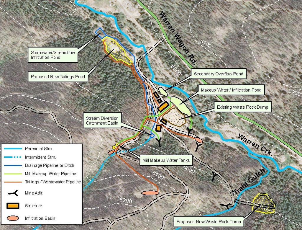 Figure 4 Tailings Pond The existing tailings pond is full and of insufficient volume to handle the amount of tailings expected to be generated as the mine returns to production over the next few