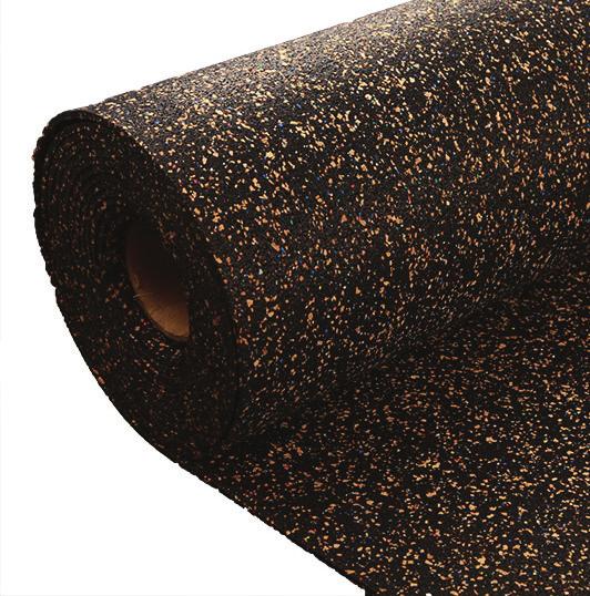 12 16 Acoustic insulation mat A 3mm thick acoustic insulation matting made from recycled rubber and waste cork granules 21dB