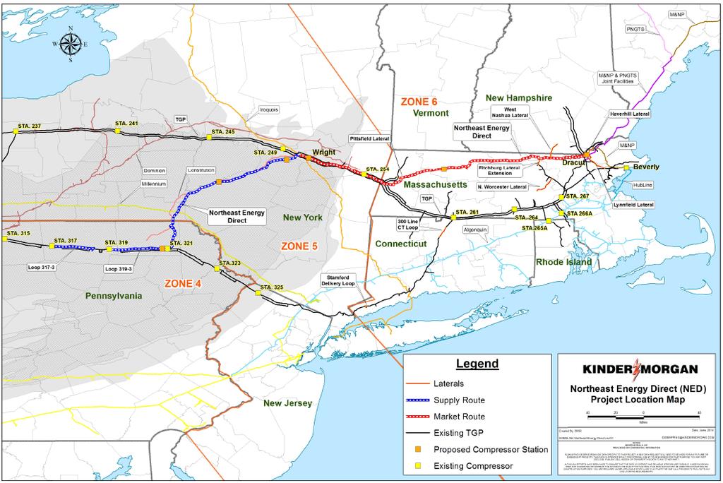 Greenfield Pipeline Development 40 Kinder Morgan s Tennessee Gas Pipeline Northeast Energy Direct Project is proposed to be in service in 2018.