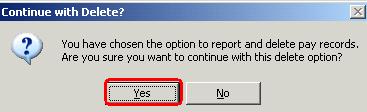 Click Yes to continue. Display report to screen and/or print/save as needed.