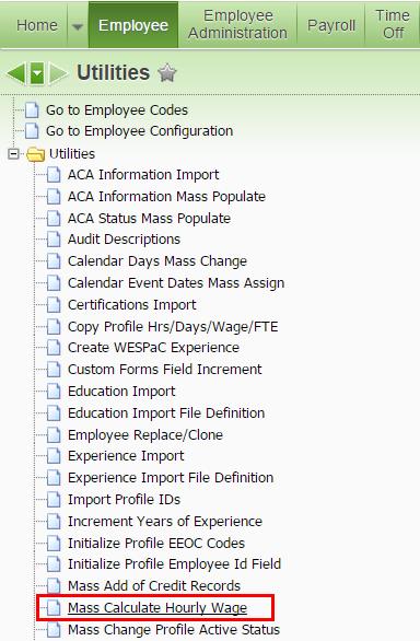 This can be updated manually in the Employee s Profile, or it can be mass updated through a utility.