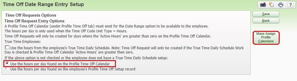 If employees can request time off in Employee Access, their available dates to enter are based on their time off calendar.