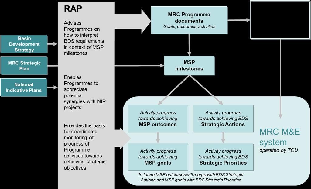Figure 8 Relevance of RAP within current strategic planning and monitoring framework 3.
