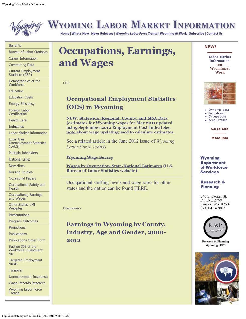 Occupational Employment Statistics (OES) Wage and