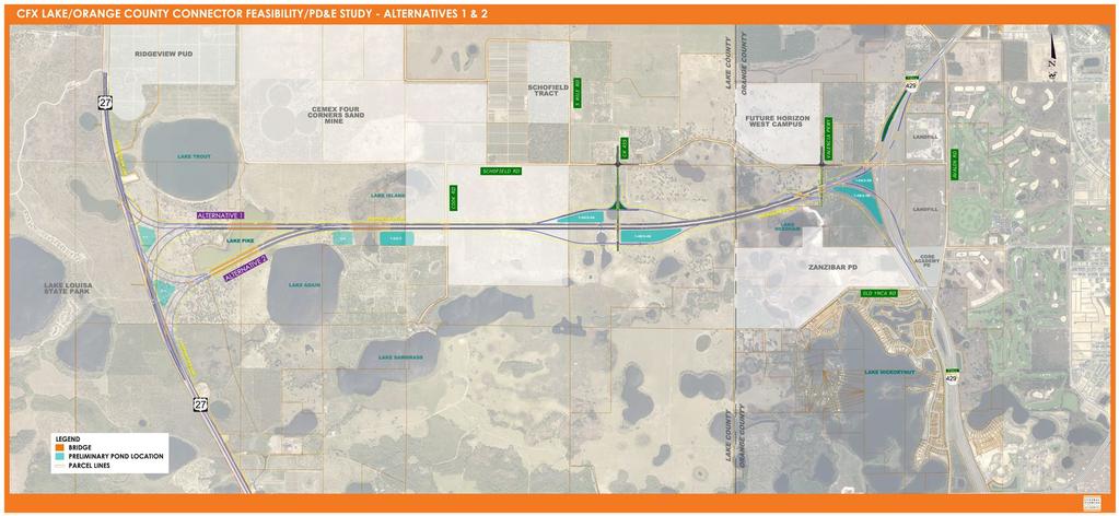 Alternatives Analysis Four Build Alternatives Proposed interchanges o US 27 o CR 455 future