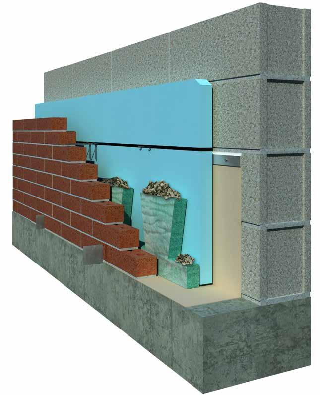CAVITY WALL CONSTRUCTION MORTAR DROPPING Collection / Drainage Devices TM Mortar Dropping Collection Device with Insect Barrier Dovetail shape breaks up and suspends mortar droppings in cavity walls