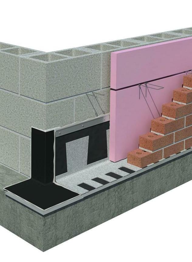 CAVITY WALL CONSTRUCTION FLASHING SYSTEMS Factory-Assembled Masonry Cavity Wall Flashing System Panel Pre-assembled 5-foot 6-inch panels (5-foot net) with membrane, drip edge, 90% open-weave drainage