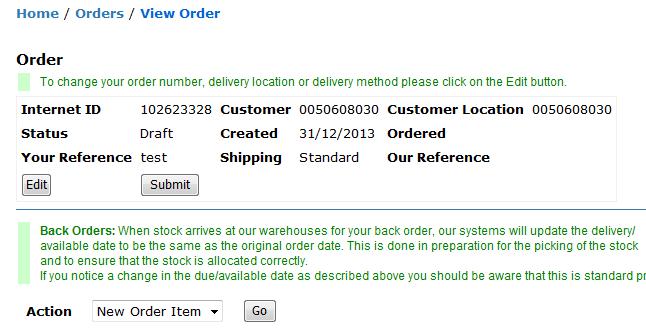 Create an Order Header Check the Status field is not set to All Orders, this status will prevent a new order from being started.