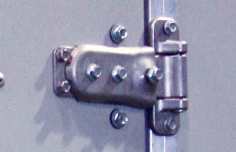 Stainless steel three-way adjustable door hinges standard to allow for adjustment of the door panel for a