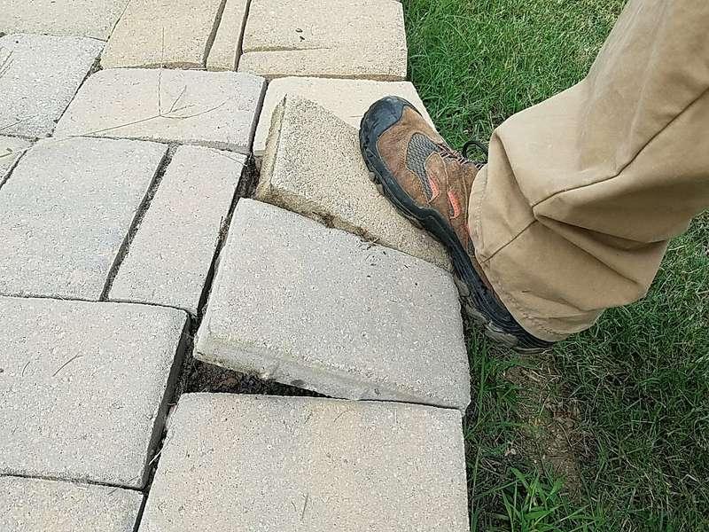 Some of the pavers are loose along the