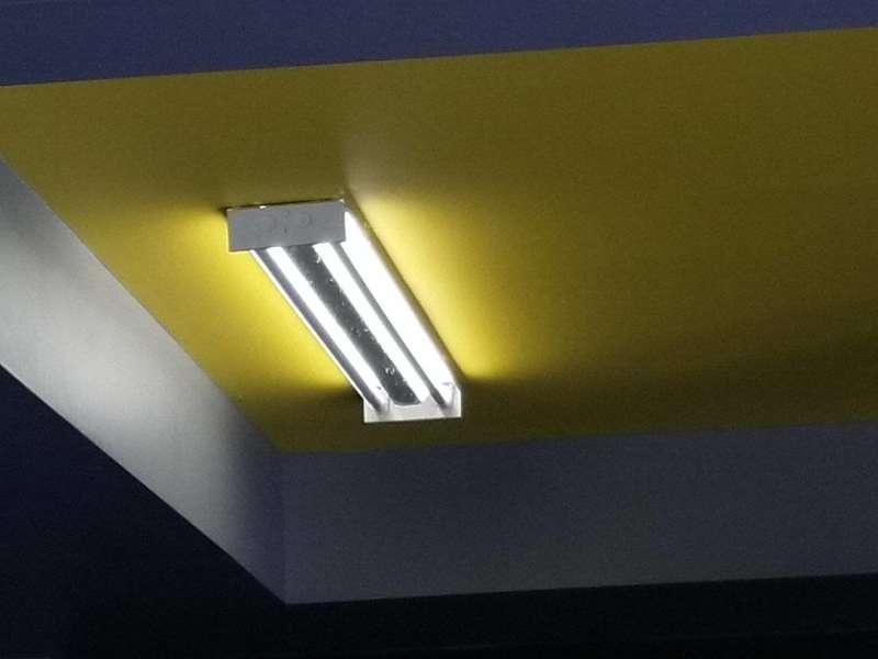 In addition, the cover has been removed from one of the lights in the garage and the cover is broken on the other