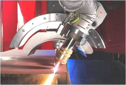 triple torch, with Single pass three torch cutting Automatic setup which provides High accuracy, Capacitive height adjustment, Infinite rotation of cutting head, Automatic angle adjustment 20-50