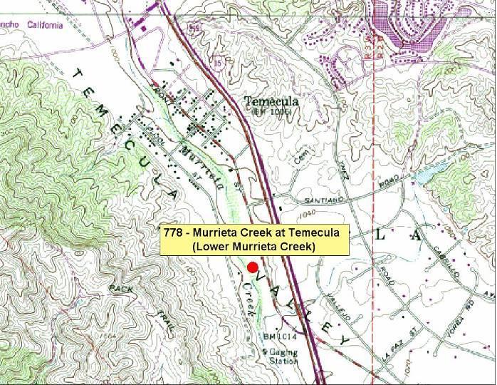 Station Name: Murrieta Creek at Temecula (Lower Murrieta Creek) Hydstra Reference #: 902LMC778 Location: Latitude Longitude Elevation Thomas Bros Pg 33 28'40.88 N 117 8'32.