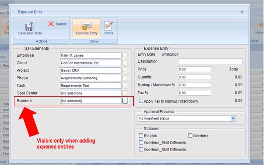 Click on the Add Expense Entry icon in the Expenses ribbon group. 3.