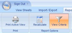 2. Choose the view criteria settings you wish to apply to your report