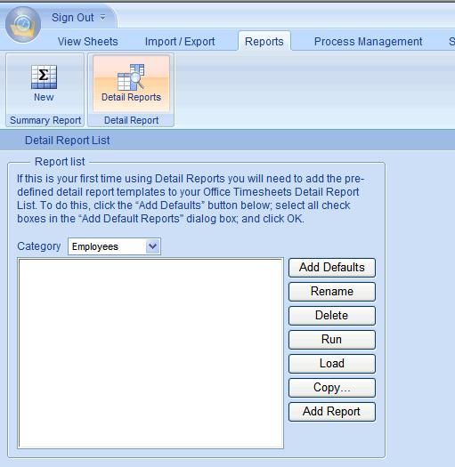 3. From the Add Default Reports dialog box click on the Select All icon in