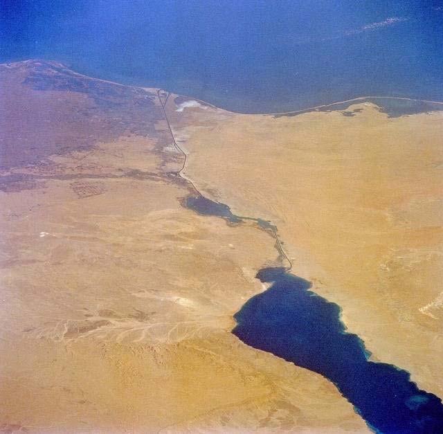 Suez Canal Port Said Mediterranean Sea Lake Timsah Bitter Lakes Overall