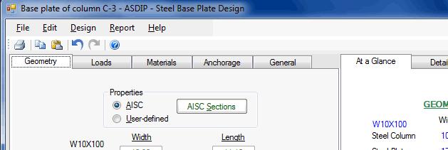 ASDIP Steel has been designed with multiple types of controls in order to enter data the easiest way.