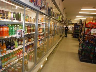 SHOP n BAG Grocery store in Farmingdale Lighting, refrigeration controls and grocery aisle covers and
