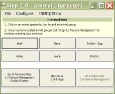 Step 2.0 Animal Characteristics Choose the species of animals you would like to work with.