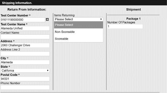 How to Create UPS Shipping Labels New Process for 2018 19 (continued) 7. Select the type of item that you are returning from the Items Returning drop-down menu in the center column: a.