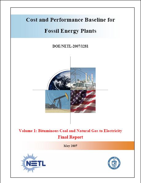 Capture from Fossil Energy Power Plants -Report Contains- Subcritical PC Supercritical PC IGCC NGCC Consistent