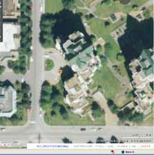 Estimated length from aerial view = 38 m Estimated width from