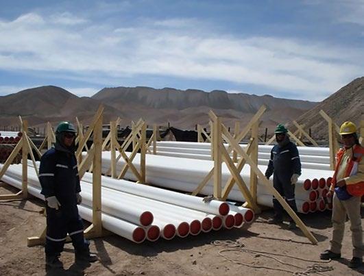 clay, water MINELINE References Chilean mine transport pipeline