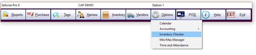 Using Inventory Checker SellWise Toolbar Click Options Inventory Checker
