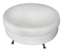 White Leather 71 L x 34 D x 30 H I-2 Curve Bench - White Leather 71 L x 34 D x 17 H I-3 Round