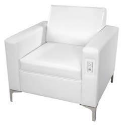 72 L x 31 D x 32 H E-12 Loveseat - White Leather - Charged 55 L