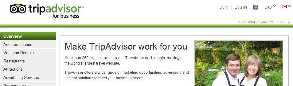 TRIPADVISOR TripAdvisor is a travel planning and reviewing website. Users can register and rate and write reviews of restaurants, hotels, etc.