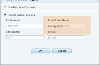 entered Enters patients e-mail address Patients automatically receives