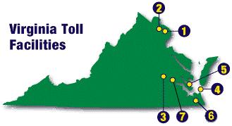 Toll Facilities Figure 21 shows the locations of the seven toll facilities in Virginia.