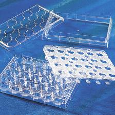 HTS Transwell-24 System showing both the culture reservoir and the 24 well microplate.