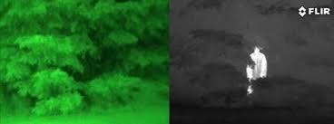 Thermal Imaging vs. Night Vision Night vision Amplifies small amounts of visible light Requires some light i.e.. moonlight or