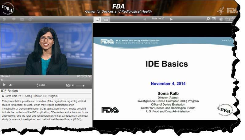 CDRH Learn IDE Basics Other FDA Resources Early