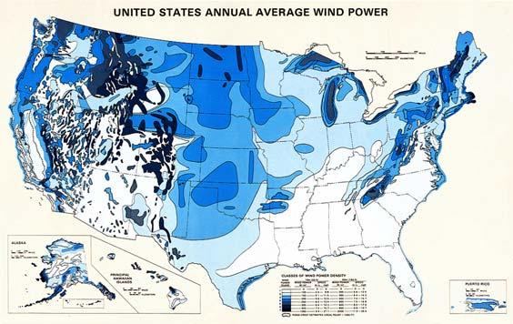 Figure 2: Average Annual Wind Conditions Throughout the U.S.