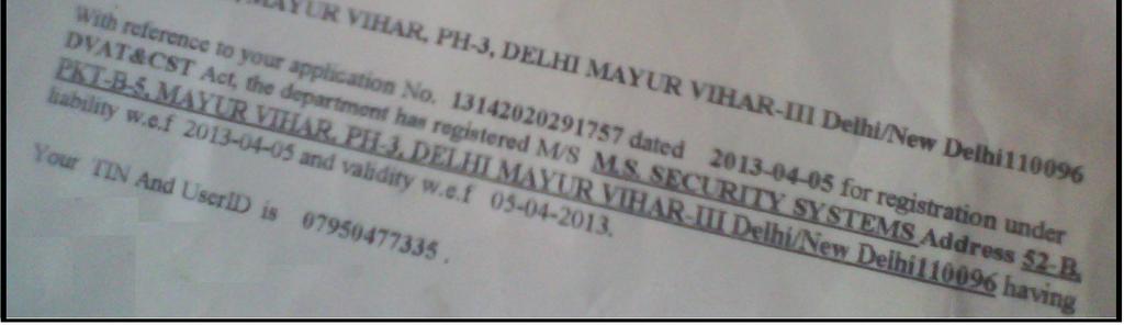 B-5,Mayur Vihar, Ph-III, New Delhi-96 Telephone No.