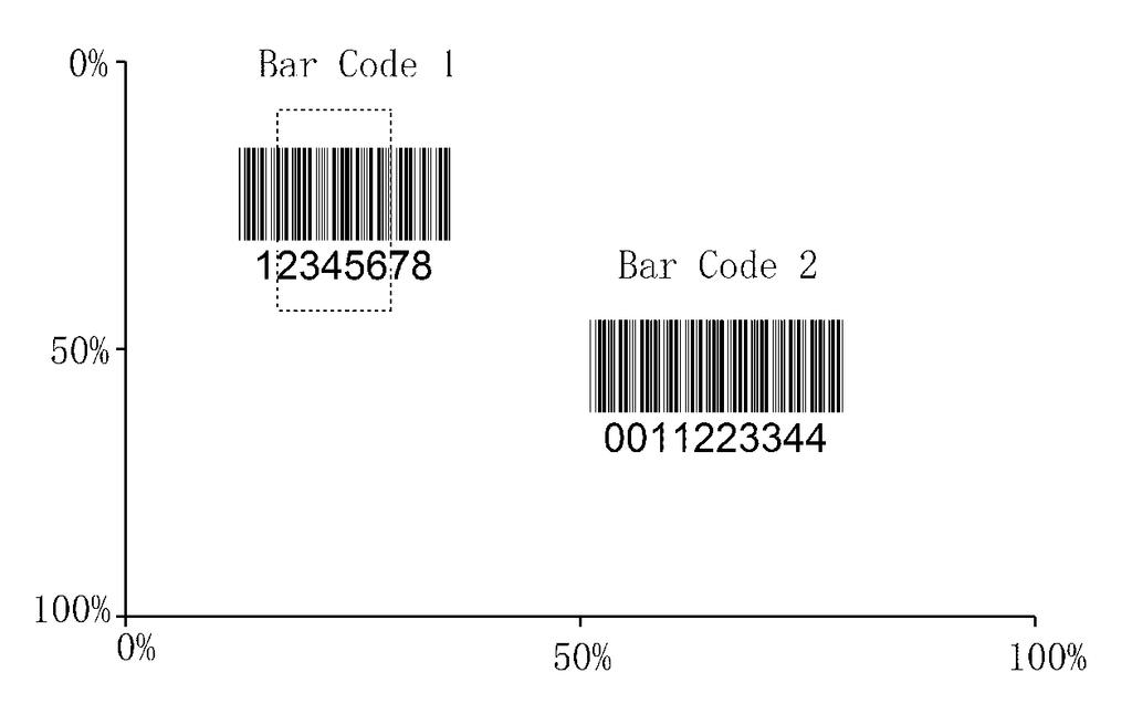 Barcode 1 Barcode 2 Program the scanner to only read Barcode 1 in the figure above by setting the decoding area to 10% top, 45% bottom, 15% left and 30% right: 1. Scan the barcode. 2. Scan the Top of Decoding Area barcode.
