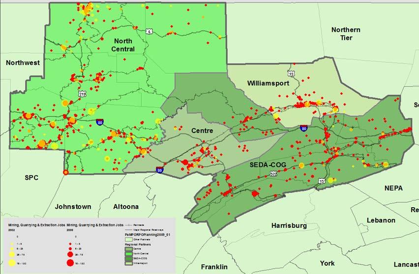 IMPACT OF MARCELLUS SHALE Extraction Jobs Mining, Quarrying & Extraction Jobs