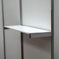 Shelves are constructed from white melamine and fix to